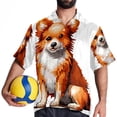thumbnail image 4 of Pixel Dog Men's Casual Printed Hawaiian Poplin Button Down Short Sleeve Beach Shirt Unisex, 4 of 6