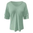 thumbnail image 4 of MAIHAN Women Oversized Tshirt Half Sleeve Summer Tees Soft Basic Tees Womens Summer Tops Crew Neck T Shirts for Women, 4 of 4
