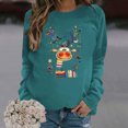 thumbnail image 2 of miqiqism Women's Ugly Christmas Shirts Merry Christmas Reindeer Print Thin Sweatshirts Juniors Crewneck Long Sleeve Holiday Pullovers Tops Blouses,G#02_Green,XX-Large, 2 of 4