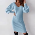 thumbnail image 5 of ChaoHeng Plus Size Dresses Long Sleeve Dresses for Women Women's Sexy Solid Lace V-Neck Backless Long-sleeved Sheath Tight Dress, 5 of 6