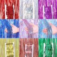 thumbnail image 5 of Xiao Hua Juego de 2 cortinas de borlas azules para decoración de fiestas, con borlas de aluminio, ideales para cumpleaños, bodas, fiestas navideñas y fondos de fotos. 39,37 x 78,74 pulgadas., 5 of 5
