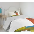 thumbnail image 4 of Ambesonne African Quilted Bedspread Set 2 Pcs, Mother Map, Twin Size, Multicolor, 4 of 6
