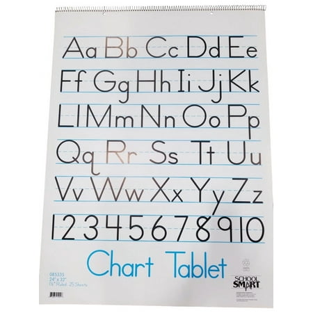 School Smart Chart Tablet  24 x 32 in  25 Sheets  1-1/2 in Skip Line