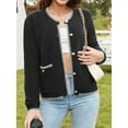 thumbnail image 5 of Sociala Knit Cardigans for Womens Long Sleeve Tops Button Down Crew Neck Cardigan Sweater, 5 of 6