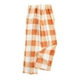 thumbnail image 4 of Pajama Pants Women Comfy Pj Bottom with 2 Pockets No Drawstring Plaid Sleepwear Orange S, 4 of 7