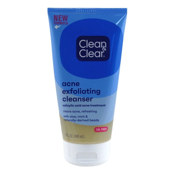 Clean & Clear Acne Exfoliating Cleanser Scrub 5oz Oil-Free (Pack of 3)