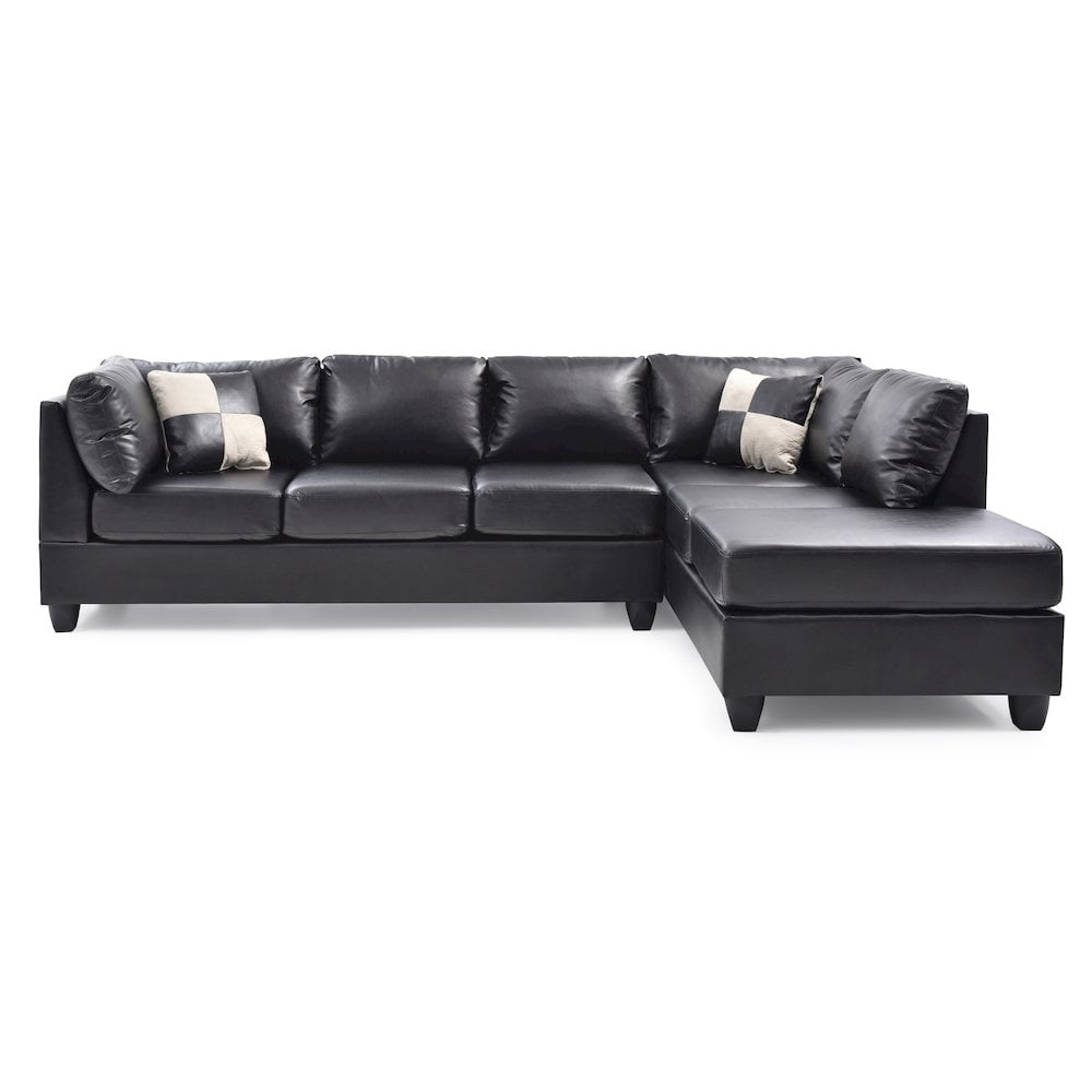 Glory Furniture Malone Sectional in Black Color