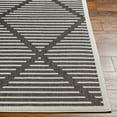 thumbnail image 4 of Hauteloom Anah Moroccan Geometric Area Rug - Outdoor Safe - Striped Diamond Performance Carpet for Porch, Patio, Living Room - High Traffic Rug - Black and White- 6'7" x 9' (6x9 Area Rug), 4 of 19
