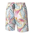 thumbnail image 6 of Uemuo Abstract Marble Texture Pattern Men's Swim Trunks Hawaiian Beach Bathing Suit Swimsuits Beach Quick-Dry Shorts with Pockets-X-Large, 6 of 9