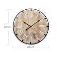 thumbnail image 2 of Large Wall Clock,24inch/32inch Round Oversized Ancient with Roman Numeral Style Wood Clock Indoor Vintage Country Farmhouse Decorative,Wall Clock for Home,Living Room,Dining Room, 2 of 8