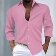 thumbnail image 2 of Maean Men Striped Shirt Long Sleeve Dressy Shirts Button down Collared Tshirt Business Casual Tops, 2 of 7