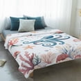 thumbnail image 4 of Octopus Coastal Blanket Soft Cozy Warm Throw Blanket for Couch, Plush Fuzzy Flannel Fleece Blankets for Sofa, Summer Beach Ocean Shell Jellyfish Starfish Bed Blankets Gifts for Men, 30"x40", 4 of 9