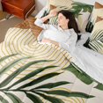 thumbnail image 4 of Manfei Green Leaf Plant Bedding Comforter Set 7pcs, Mid Century Fashion Queen Bedding Sets, Minimalst Geometric Reversible Queen Sheet Sets, Ultra Soft Home Decor, 4 of 7