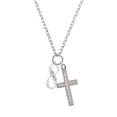 thumbnail image 2 of Delight Jewelry Silvertone Psalm 23:1 Infinity Sign Everlasting Love Engraved Cross Zoey Necklace, 28", 2 of 4