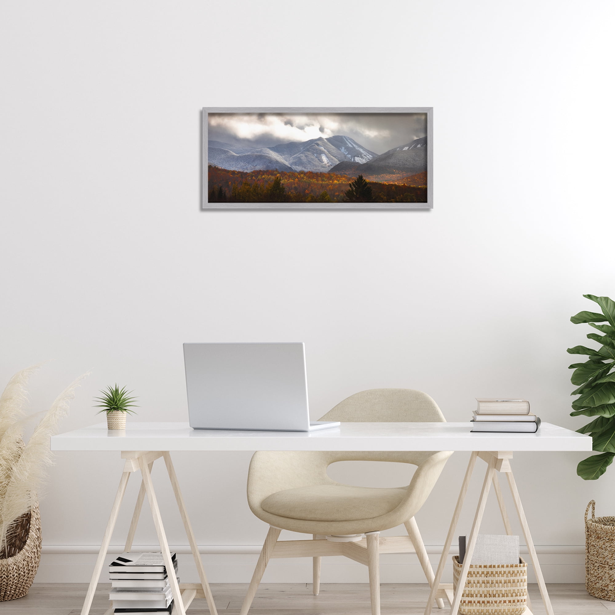 Stupell Industries Colliding Seasons Mountainscape Gray Framed Giclee Art, design by Jonathan Zaharek