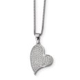 thumbnail image 2 of Sterling Silver & CZ Brilliant Embers Heart Necklace 18 Inch, 2 of 3