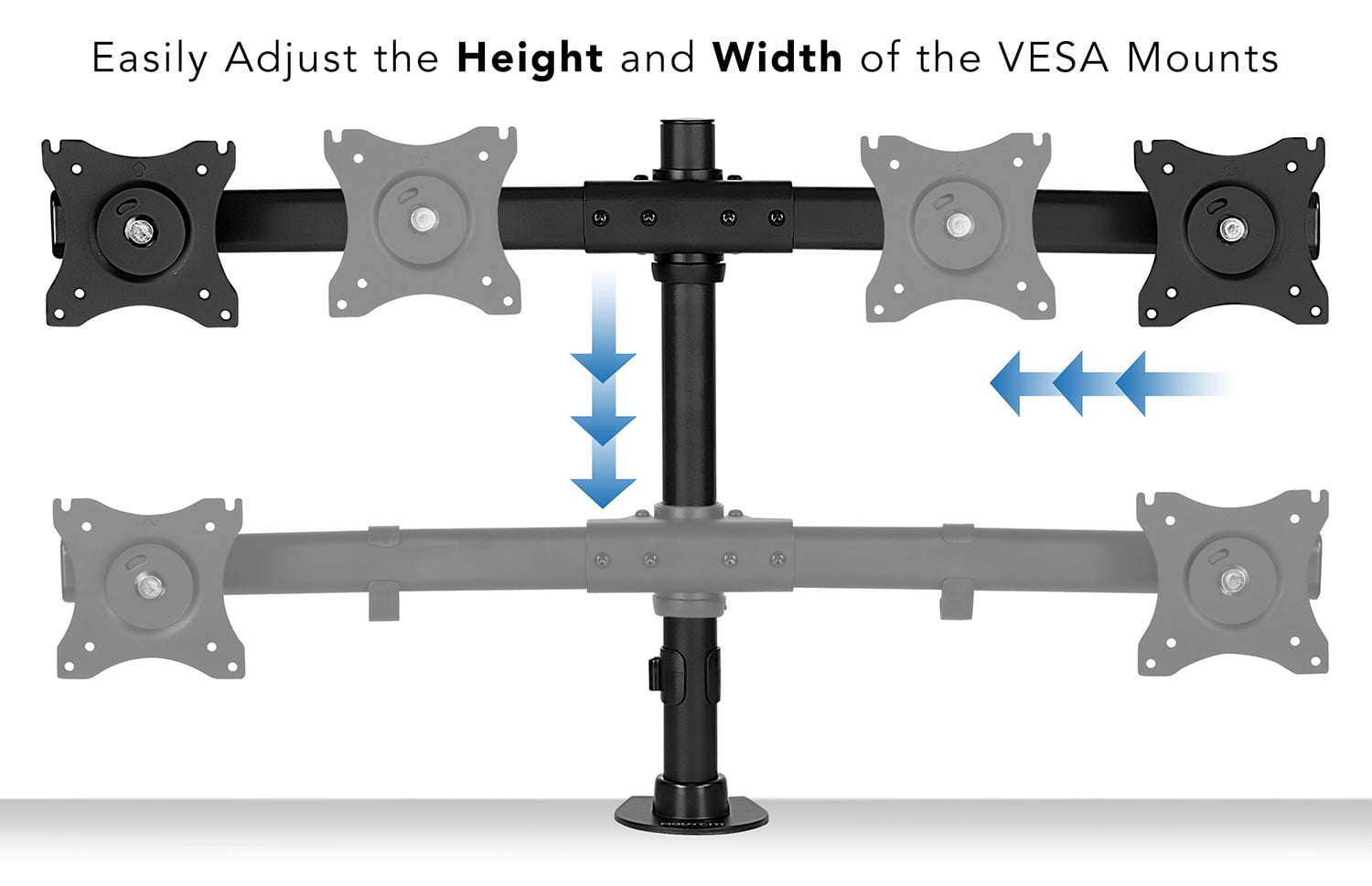 Mount-It! Dual Monitor Desk Mount | Fits 17-27 Inch Screens | Height Adjustable