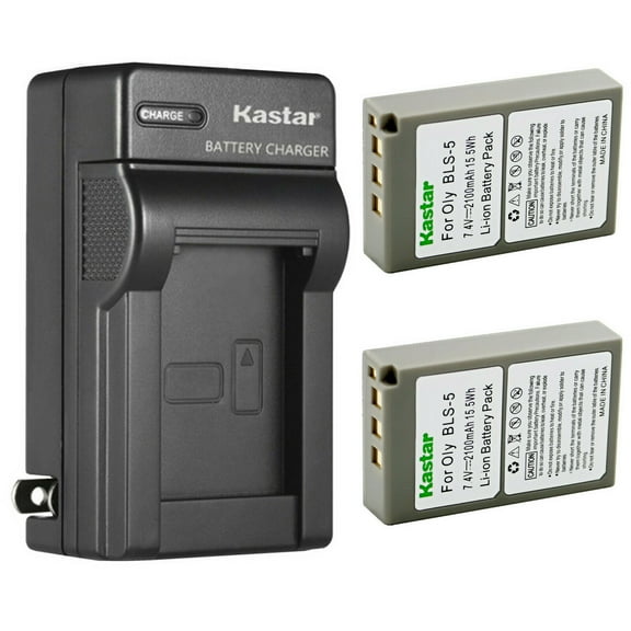 Kastar 2-Pack Battery and AC Wall Charger Replacement for Olympus BLS-5, PS-BLS5, BLS-50 Battery, Olympus OM-D E-M10 Mark II, OM-D E-M10 Mark III, OM-D E-M10 Mark IV Camera