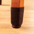 thumbnail image 4 of Furniture Socks with Felt Bottom, Fits 1-2" Diameter Legs, Rubber Inside For Snug Fit - Set of 8, Dark Brown, 4 of 7