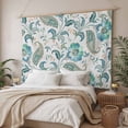 thumbnail image 3 of Teal Paisley Floral Large Tapestry for Bedroom Wall Hanging Tapestry, Boho Ethnic Tribe Traditional Ceiling Backdrop Tapestries Poster Blanket Wall Decor for Teens Room Living Room Dorm 100" x 59", 3 of 8
