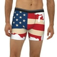 thumbnail image 2 of Salouo American Flag Map Pattern Men's Boxer Briefs, Soft & Breathable Underwear Elastic Waistband Briefs for Men,1-Pack, 2 of 7