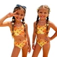 thumbnail image 4 of CCRFTGI Swimsuit for Kids Girls Size 10-12 Two Piece Sets Swim Vacation Girls Bikini Beach Holiday Bathing Suits Summer Cute Fruit Print Girls Fashion Tankini Swimsuits Swimwear Saffron 3-4 Years, 4 of 9