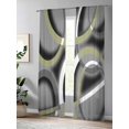 thumbnail image 4 of Sheer Curtains 84 Inches Long 2 Panels Set for Living Room, Sage Green Geometric Semi Sheer Curtains for Windows, Grey Retro Abstract Striped Art Voile Window Treatments Rod Pocket Curtain, 4 of 7