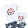 thumbnail image 1 of Gibobby Tirantes Para&nbsp;Camisa Tops, conjuntos familiares, camisa de verano, ropa corta, manga de arcoíris para mamá, blusa para mujer, camiseta informal a juego conmigo（Blanco， XXL), 1 of 5