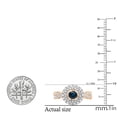 thumbnail image 6 of 1.15 Carat (ctw) 14K Rose Gold Round Cut Blue & White Diamond Ladies Swirl Bridal Halo Engagement Ring, 6 of 8