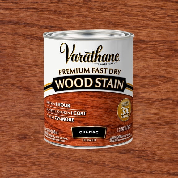 Cognac, Varathane Premium Fast Dry Wood Stain-384350, 32 fl oz