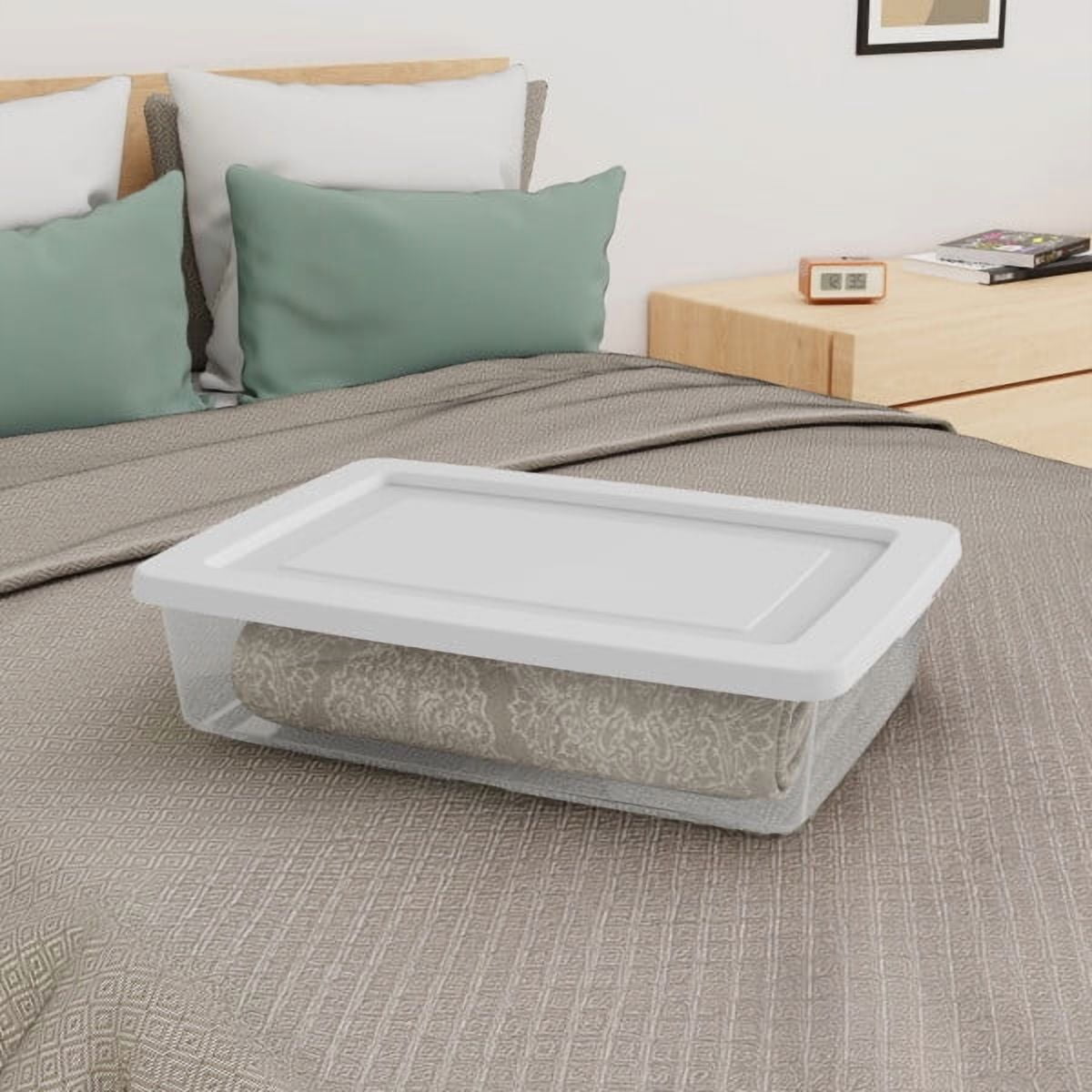 Sterilite 28 Qt Storage Box, Stackable Plastic Container, Home Organizer, White, 40 Pack
