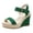 Green, variant on Women's Espadrille Suede Platform Sandals Comfortable Wedges Heel with Arch Support Non Slip Summer Ankle Strap Dress Shoes Brown Size 8.5