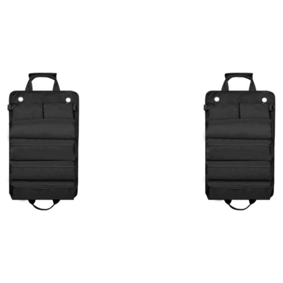 Kenally Organizador de bolsa de herramientas multibolsillo - Durable, resistente, resistente al agua, correa ajustable, organizador de negro 2piezas