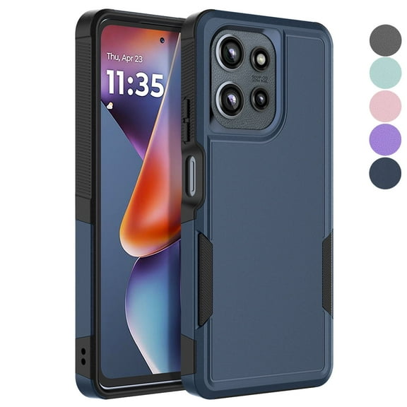 For Motorola Moto G 5G 2025 Case, Dual Layer Shockproof Heavy Duty Protective Cell Phone Cover Military Grade Protection Bumper Ebizware Durable Rugged Case for Moto G 5G 2025 6.7 Inch, Navy Blue