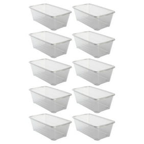 Life Story 6 Quart Clear Shoe Storage Box Stacking Container with Lid, 10 Pack