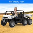 thumbnail image 4 of 24 Volt Ride on Toys, 6 Wheels 2 Seater Electric Ride on UTV Cars for Big Kids, Ride on Dump Truck, 4×4 Motors, Battery Display, Bluetooth, USB, Remote Control, White, 4 of 8