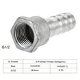 thumbnail image 5 of Uxcell 16mm Barb x 1/2PT Female Barb Hose Fitting Stainless Steel with Hose Clamp, 5 of 6