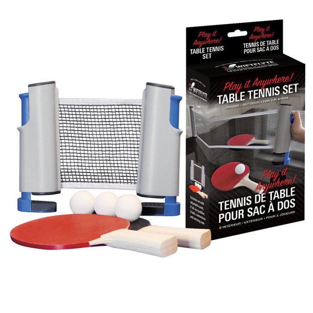 Swiftflyte Play It Anywhere Portable Table Tennis Set, 7-Piece Set with Retractable Net, 2 Paddles and 2 Balls
