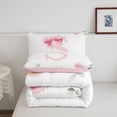 thumbnail image 5 of Manfei Cute Bow Monogram S Queen Comforter Set,Kawaii Floral Comforter Sets Queen,Pink,Pink Reversible,3pcs,1 Comforter and 2 Pillowcases, 5 of 7