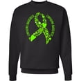 thumbnail image 2 of Inktastic Lymphoma Awareness Lime Ribbon Made of Hearts Adult Sweatshirt, 2 of 4