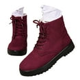 thumbnail image 2 of enyan Snow Boots for Women Suede Ankle Boots for Women - Water Resistant with Memory Foam Insole Winter Boots for Women - Trending Shoes & Comfortable Women's Ankle Boots Red，8, 2 of 7