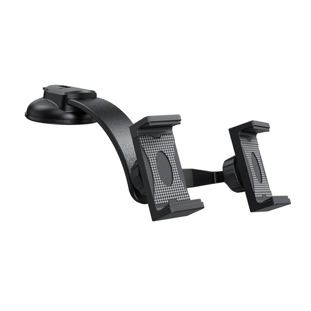 SharkTRUE Upgraded 17mm Ball Head Car Mount: Dual-Clamp, Multi-Device, 360° Rotation, Secure Fit