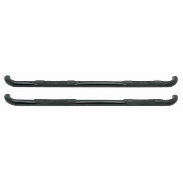 Westin Automotive Nerf Bar 23-1555 E-Series; With Step Pads; 3 Inch Round Bent; Powder Coated; Black; Mild Steel; Without End Caps; Rocker Panel Mount
