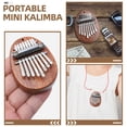 thumbnail image 3 of OULII 2Pcs Kalimba Musical Instrument Brown Wood Portable for Performance, 3 of 6