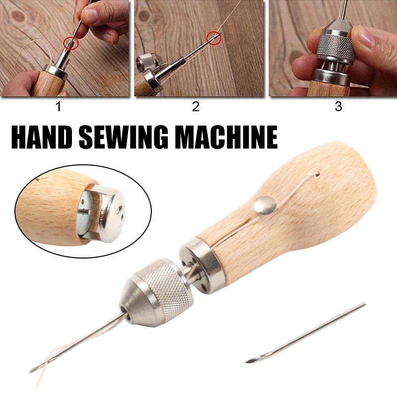 2Pcs Wood Metal Sewing Awl 120mm Repair Tool Hand Stitcher Leathercraft Needle 