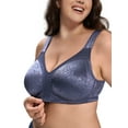 thumbnail image 2 of Deyllo Women Plus Size Full Coverage Bra Seamless Non Padded Soft Bra Unlined Comfort Everyday Blue Bras Clothes Size 40B, 2 of 3