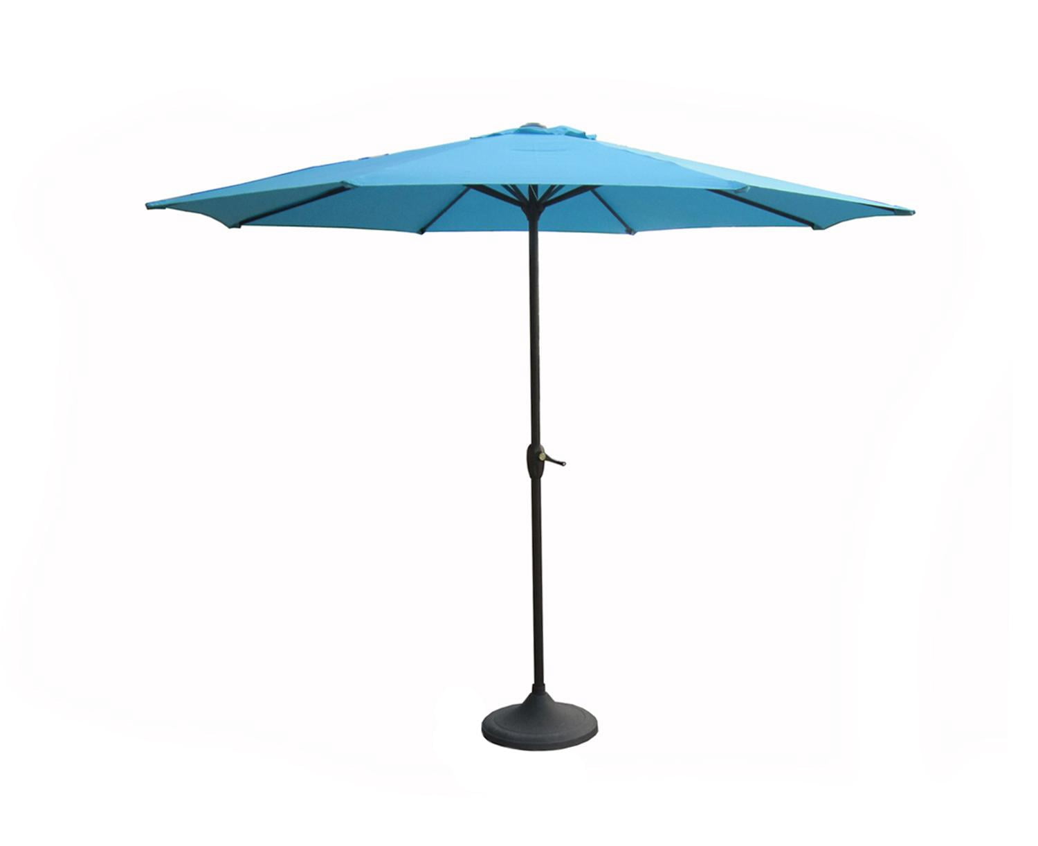 9 Outdoor Patio Market Umbrella With Hand Crank And Tilt Turquoise Teal Walmart Com Walmart Com