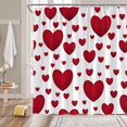 thumbnail image 2 of Valentine''s Day Shower Curtain Red Heart Sweet Love Pink Blush Romantic Couple Woman Girl Bathroom Home Curtain with Hooks,70" Wx70 H, 2 of 6