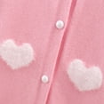 thumbnail image 6 of FYDUU Children Girls Cardigan Sweater Long Sleeve Cute Heart Graphic Soft Button Down Sweaters Fashion Kids Knit School Uniforms Sweaters Temperament Suit, 6 of 7