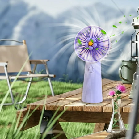 

Saleteraj Mini Portable Fan Silent Powerful Handheld Fan Cute Design 3 Speed Small Desk Fan With Base Lightweight USB Rechargeable Fan